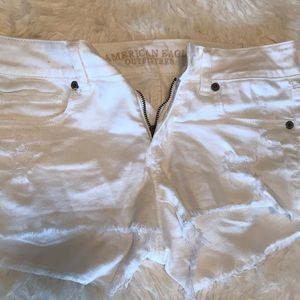 Cutoff white distressed shorts size 4
